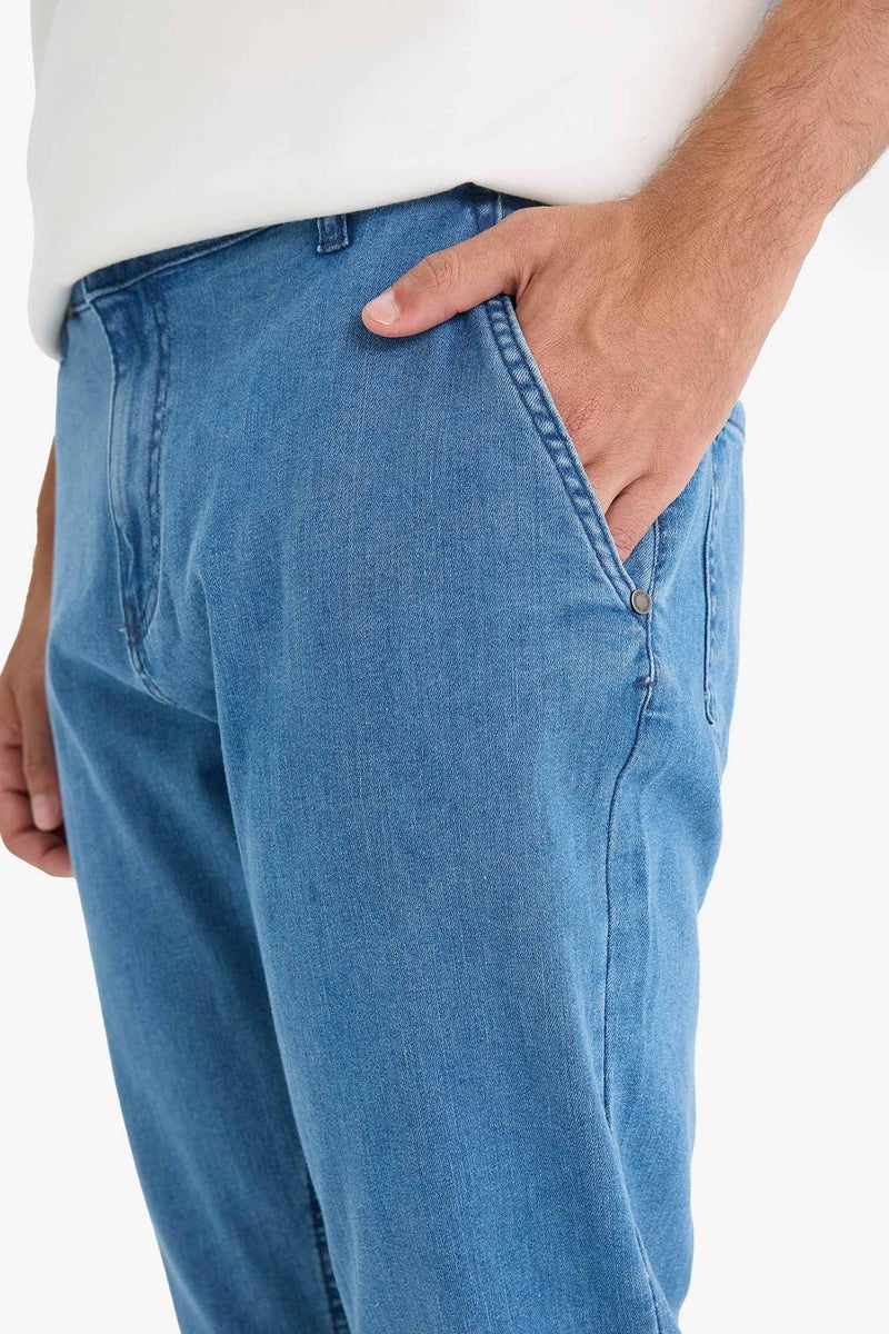 DeFacto Blue Man Sergio Regular Fit Regular Waist Straight Jeans Casual - Image 5